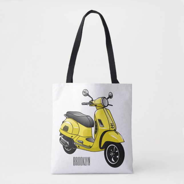 Bolso De Tela Ilustracion de personalizado de motocicleta con ci (Anverso)