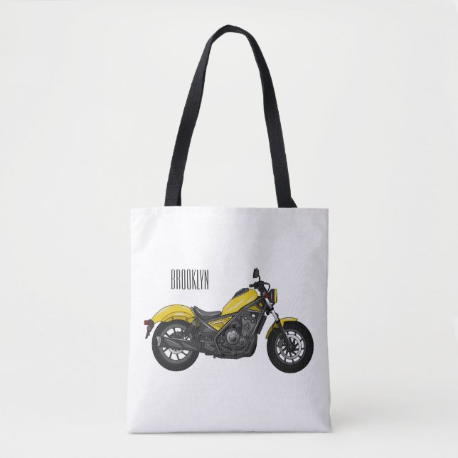 Bolso De Tela Ilustracion de personalizado de motocicleta de cru (Anverso)