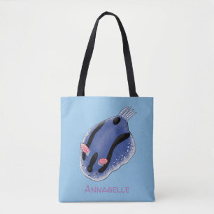 Bolso De Tela Ilustracion de personalizado de nudibranquias azul