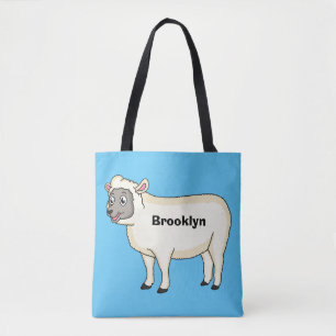 Bolso De Tela Ilustracion de personalizado de ovejas alegres