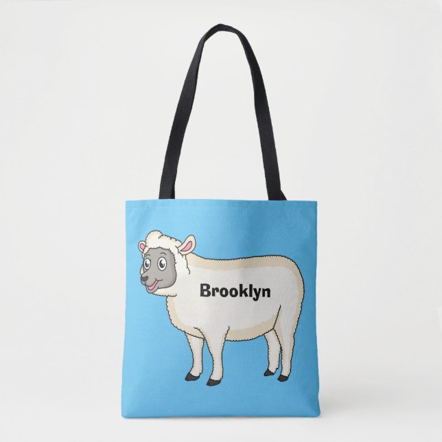Bolso De Tela Ilustracion de personalizado de ovejas alegres (Anverso)