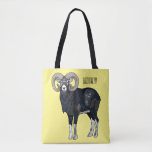 Bolso De Tela Ilustracion de personalizado de ovino Mouflon