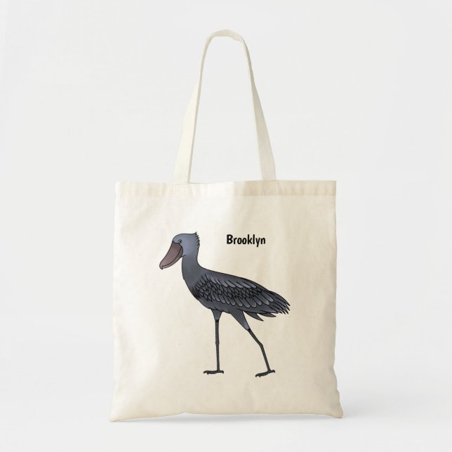 Bolso De Tela Ilustracion de personalizado de pájaro Shoebill (Frente)