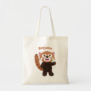 Bolso De Tela Ilustracion de personalizado de panda rojo