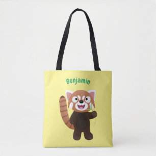 Bolso De Tela Ilustracion de personalizado de panda rojo