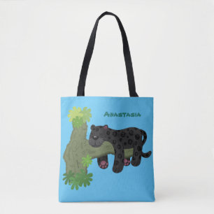 Bolso De Tela Ilustracion de personalizado de pantera negra de j