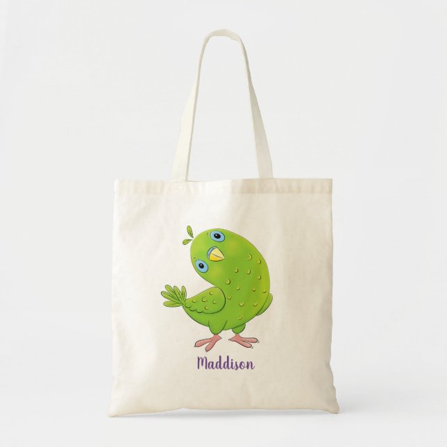 Bolso De Tela Ilustracion de personalizado de paracaídas verde l (Frente)