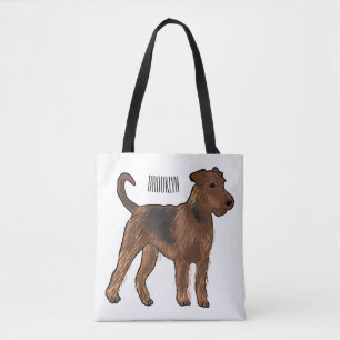 Bolso De Tela Ilustracion de personalizado de perro Airedale ter