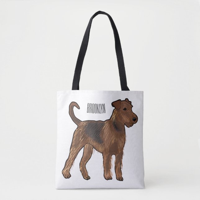 Bolso De Tela Ilustracion de personalizado de perro Airedale ter (Anverso)