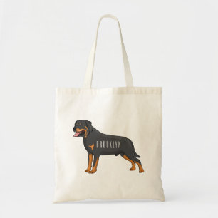 Bolso De Tela Ilustracion de personalizado de perro de Rottweile