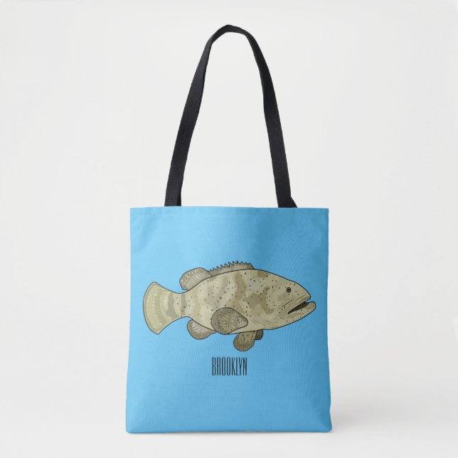 Bolso De Tela Ilustracion de personalizado de pescado de grupo (Anverso)
