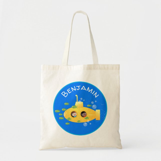 Bolso De Tela Ilustracion de personalizado de pescado submarino  (Frente)