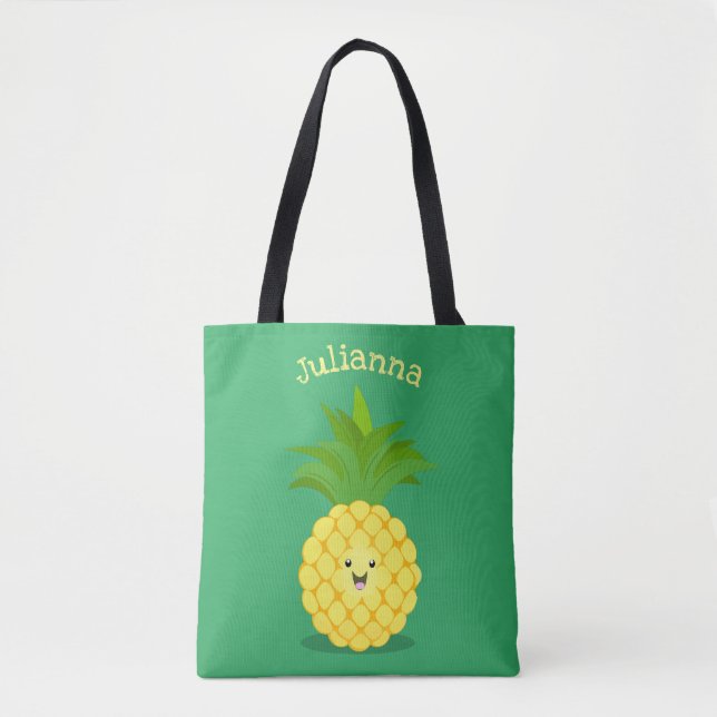Bolso De Tela Ilustracion de personalizado de piña cuta (Anverso)