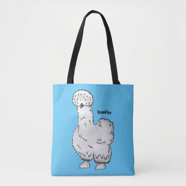 Bolso De Tela Ilustracion de personalizado de pollo de Silkie (Anverso)