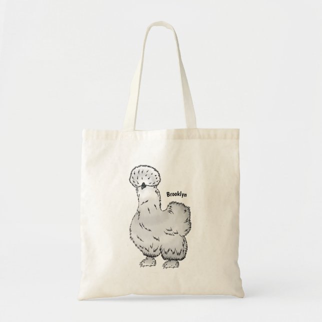 Bolso De Tela Ilustracion de personalizado de pollo de Silkie (Frente)