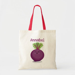 Bolso De Tela Ilustracion de personalizado de remolacha feliz