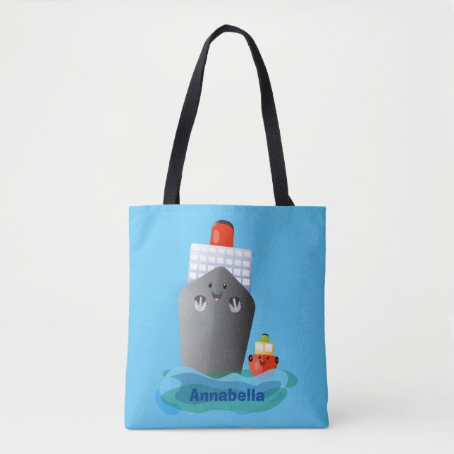 Bolso De Tela Ilustracion de personalizado de remolcador de barc (Anverso)