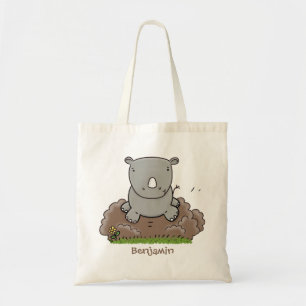 Bolso De Tela Ilustracion de personalizado de rinocerontes