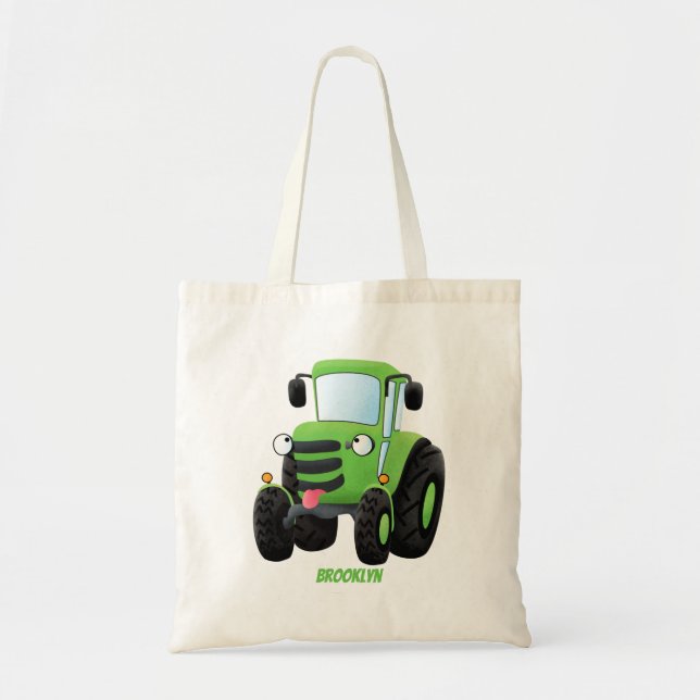 Bolso De Tela Ilustracion de personalizado de tractores de granj (Frente)