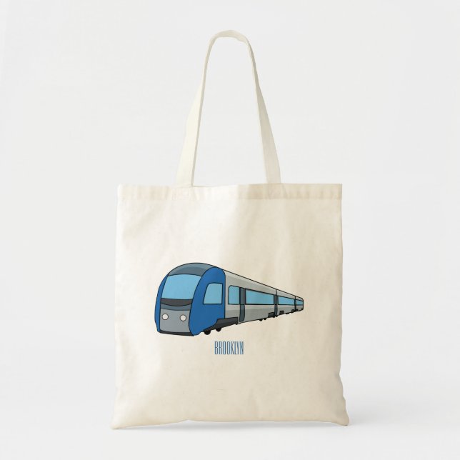 Bolso De Tela Ilustracion de personalizado de trenes eléctricos (Frente)