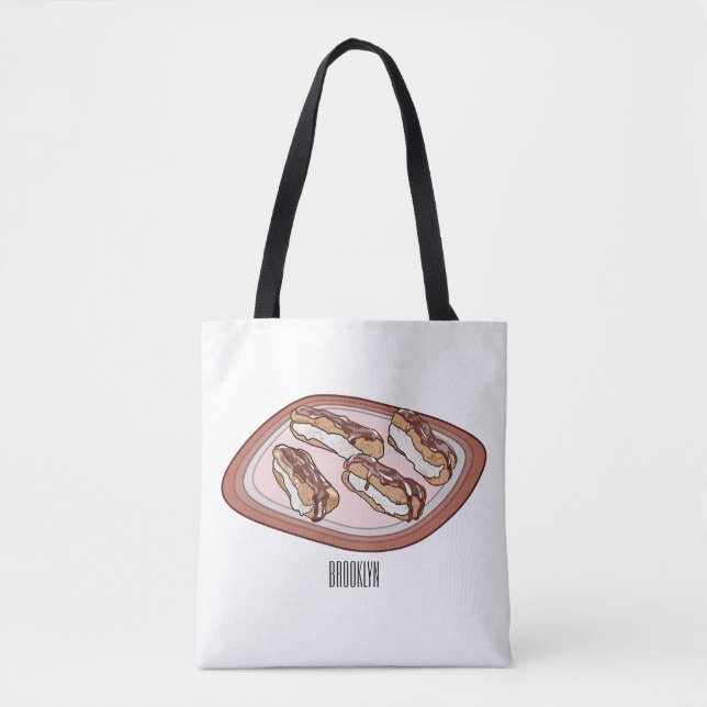 Bolso De Tela Ilustracion de personalizado eclair de chocolate (Anverso)