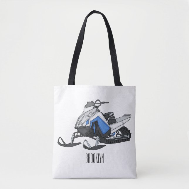 Bolso De Tela Ilustracion de personalizado para motos de nieve (Anverso)