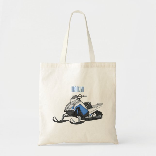 Bolso De Tela Ilustracion de personalizado para motos de nieve (Frente)