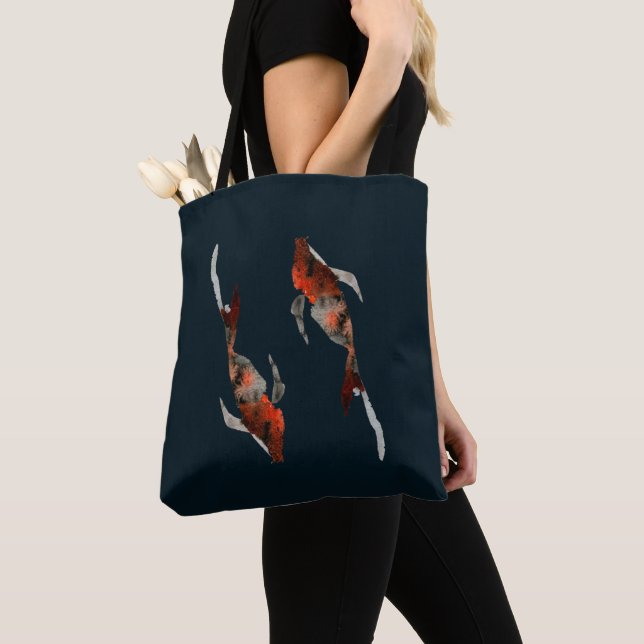 Bolso De Tela Ilustracion de pescado acuarela koi (Detalle)