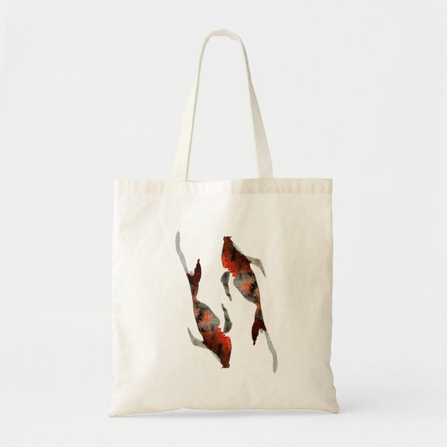 Bolso De Tela Ilustracion de pescado acuarela koi (Frente)