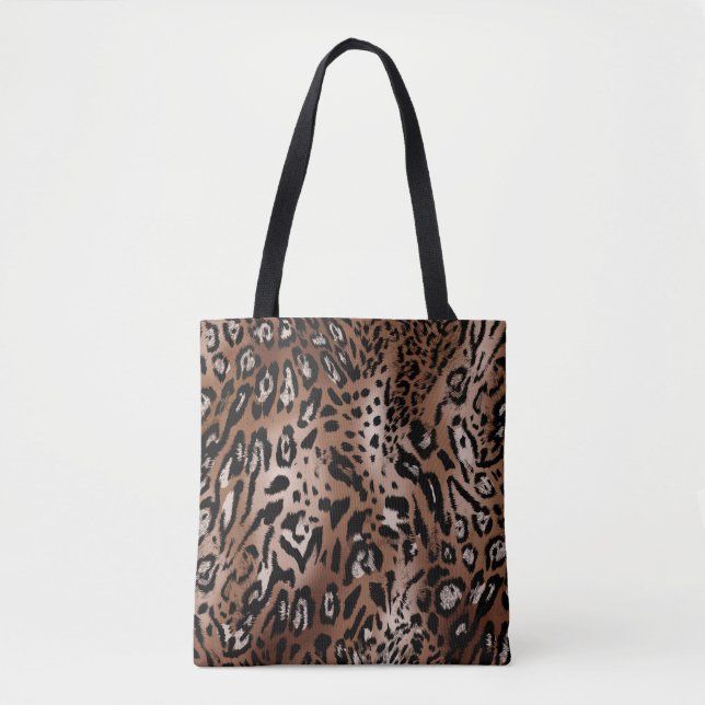 Bolso De Tela Ilustracion de piel de leopardo tejido de patrones (Anverso)