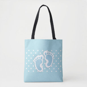 Bolso De Tela Ilustracion de pies de niño pequeño azul