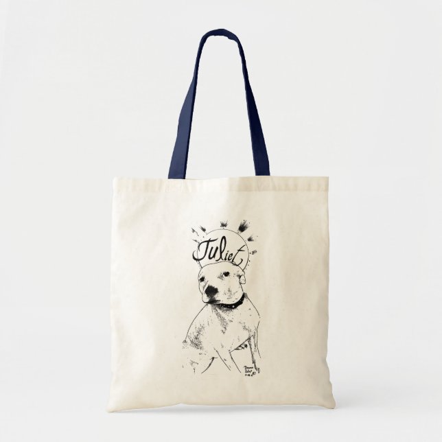 Bolso De Tela Ilustracion de Pitbull (Frente)