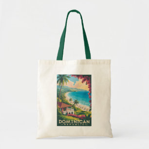 Bolso De Tela Ilustración de playa de la República Dominicana Ar