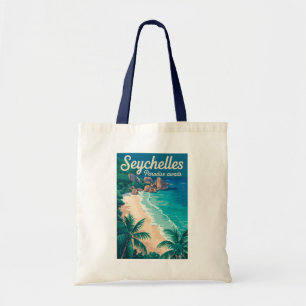 Bolso De Tela Ilustración de playa de Seychelles Arte de viaje v