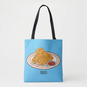 Bolso De Tela Ilustracion de pollo frito personalizado