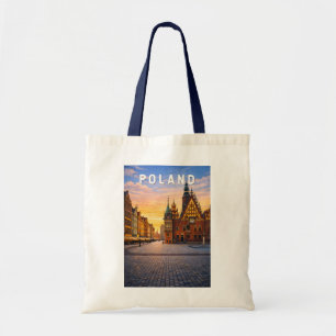 Bolso De Tela Ilustración de Polonia Arte de Viaje Vintage