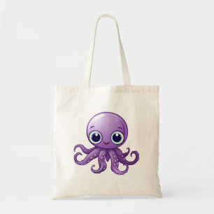 Bolso De Tela Ilustración de pulpo de dibujos animados