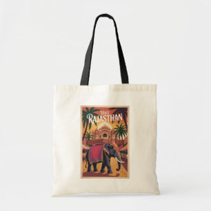 Bolso De Tela Ilustración de Rajasthan India Arte de Viaje Vinta