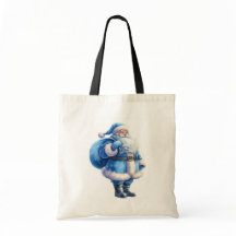 Ilustración de Santa Claus azul en acuarela