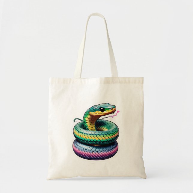 Bolso De Tela Ilustracion de serpiente suave (Frente)