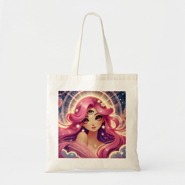 Bolso De Tela Ilustración de sueño rosa despierta todos los días (Frente)