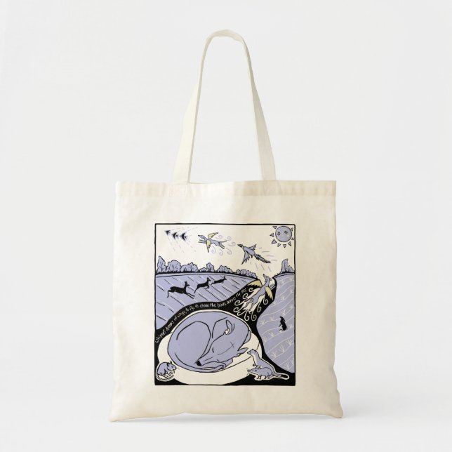 Bolso De Tela Ilustracion de sueños de Whippet (Frente)