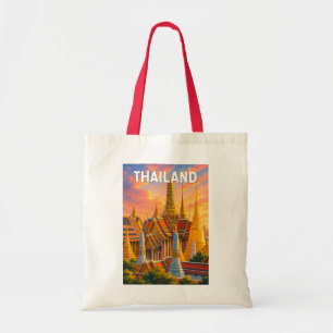 Bolso De Tela Ilustración de Tailandia Arte de Viaje Vintage
