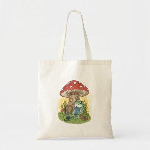 Bolso De Tela Ilustración de tejido de rana caprichosa y linda