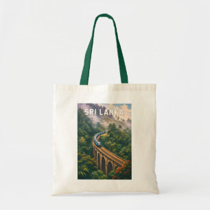 Bolso De Tela Ilustración de tren de Sri Lanka Arte de viaje vin