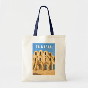 Bolso De Tela Ilustración de Túnez Arte de Viaje Vintage