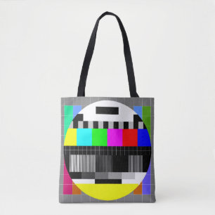 Bolso De Tela ilustracion de tv sin señal de vuelta en estilo re