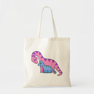 Bolso De Tela Ilustracion De Un Brachiosaurio Madre E Hijo.