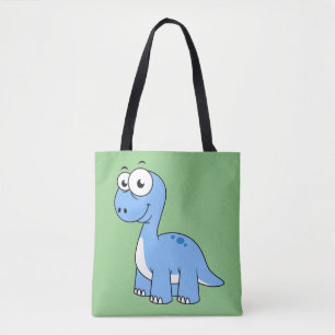 Bolso De Tela Ilustracion De Un Brontosauro.