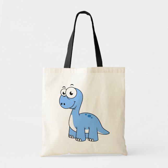 Bolso De Tela Ilustracion De Un Brontosauro. (Frente)